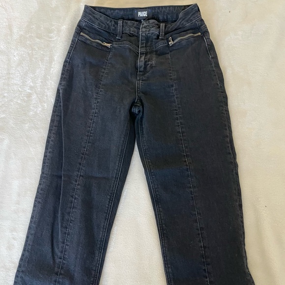 PAIGE Sarah Slim Motto Denim in Virgo Black Wash - Picture 7 of 13